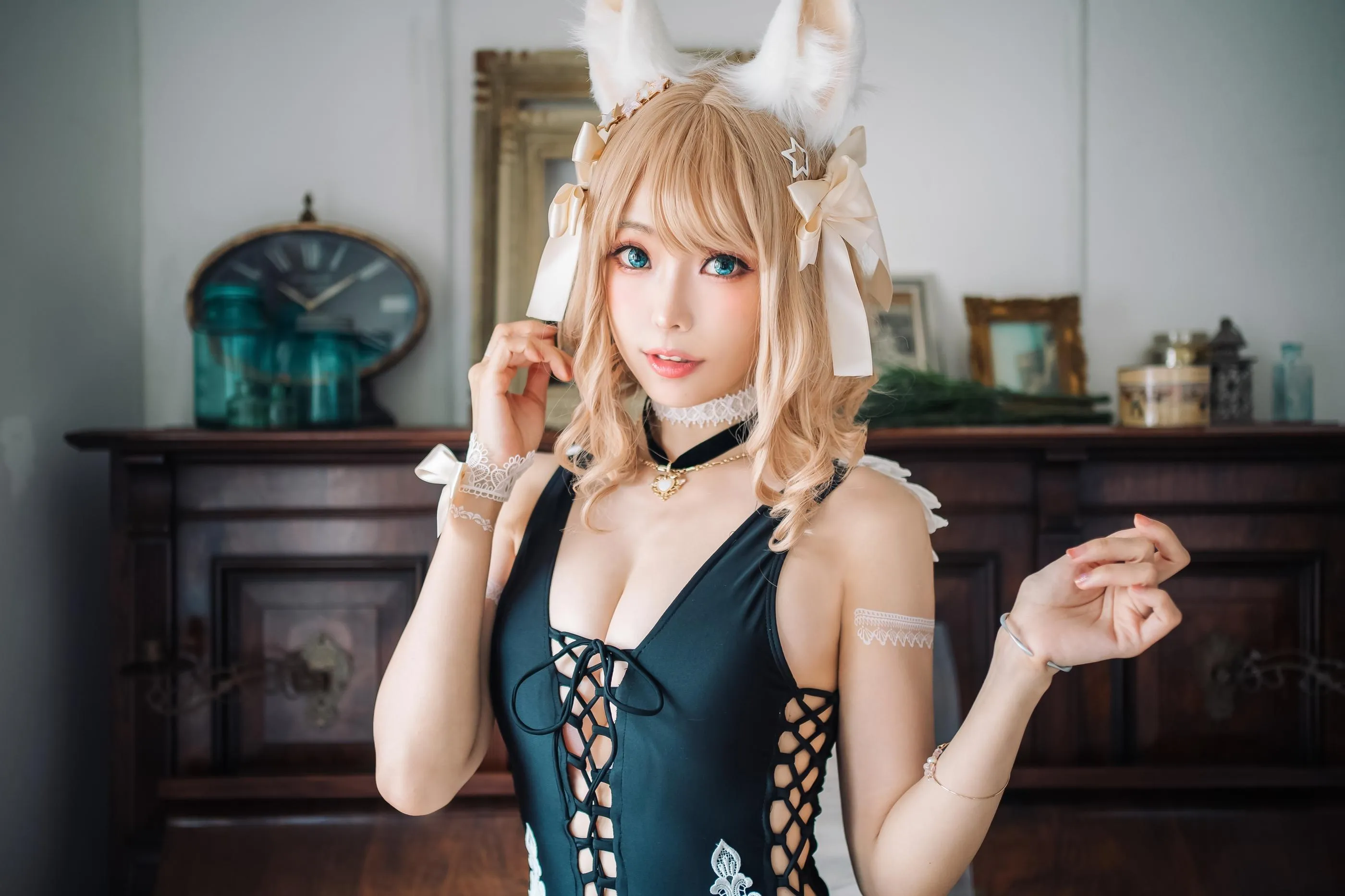 ElyEE子 – NO.82 Fluffy Summer – Original Swimsuit-黑色 [60P]插图3